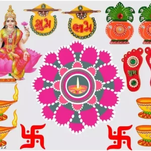 Decor Villa Diwali Pooja combo Sticker Size-(58Cm x38cm)