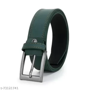 Benzene Men’s Formal and Casual High Quality Faux Leather Belt with Heavy Metallic Buckle (1.5 Inch wide & Adjustable Belt )