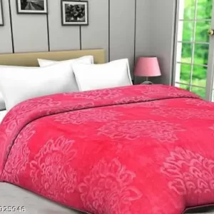 GKM Floral Double Mink Blanket for Heavy Winter 90×86 (Polyester)