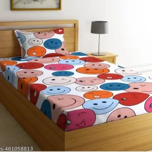 Unique Design,s Single Bedsheet for Single Bed Pack Of Multicolour one Bedsheet One Pillow Cover In Very Lowest Price