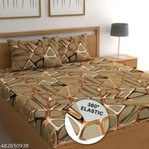 NAPS khaki color fitted bedsheet for double bed for men and womens