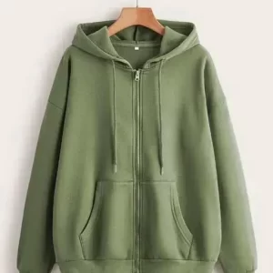 fashionable solid unisex full sleeve 100%cotton trendy fleece biowashed Zipper for winter for all mens & womens