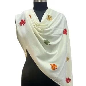 Fine Wool Embroidery Stole 80×200 Cm