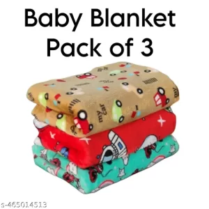 Pack of 3 Microfiber Baby Blanket lightweight & Comfortable