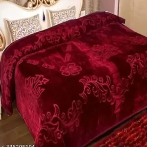 GKM Floral double Mink Blanket for Heavy Winter 90×86 (Polyester)