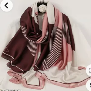 Viscose Printed Pink Stole Women Fashion