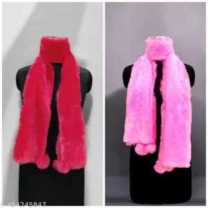 BEST SELLING CARROT RED AND BABY PINK PLAIN WINTER STOLE PACK OF 2
