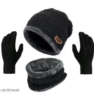 Men’s cap set with free pair of Gloves. Wollen stuff Best Quality
