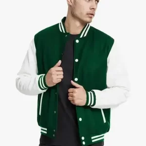 popular solid full sleeve 100% fleece varsity jacket