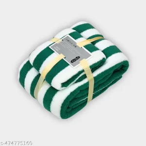 OneWish Ultra-Soft Cotton Velvet Bath Towel & Hand Towel Set | Combo for Women & Children | 300 GSM Microfiber | Highly Absorbent & Durable | Zig-Zag Pattern | 70×140 cm (Bath Towel) + 35×75 cm (Hand Towel)