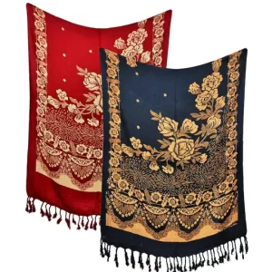Floral Printed Satin Stoles Scarf for Women & Girls, Size: 175×75 cm aprox.