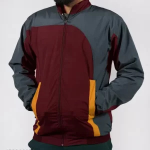 Men’s Lightweight Windproof Jacket – Stylish, Water-Resistant Outdoor Jacket | Breathable & Comfortable for Hiking, Travel & Daily Wear | Durable Windbreaker with Adjustable Fit, Ideal for All-Weather Protection (Grey and Maroon Base)