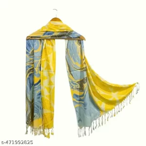 Trendy floral Printed Satin Stoles Scarf for Women & Girls (Size: 175 x 75 Cm)