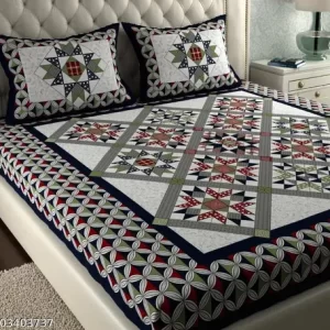 Rajasthani 100% Jaipuri Cotton King Size Double Bedsheet With 2 Pillow Covers