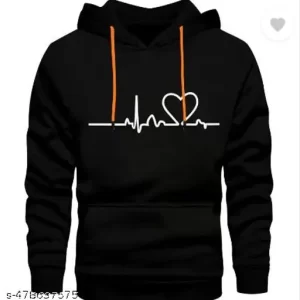 DENIM ART Unisex Life Line Design Printed Hooded Sweatshirt | Pullover Sweatshirts for Men & Women