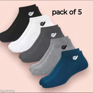 Fashionable Latest Multicolour Men Ankle Length socks Pack of 5