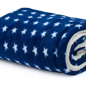 CTMKIDS Soft Kids AC Blanket/Baby Wrapper/Single Baby Sherpa Quilt Blanket for Kids( 62 X 74 CM ) Printed , lightweight, Navy-Blue ( Fur )
