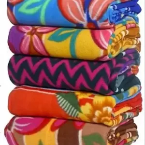 GHF SINGLE Bed Soft Touch lightweight Polar Fleece Blanket/Warm Bedsheet for Light Winters/Summer/AC Blankets (Multicolour) – Pack of 5