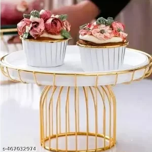 Cake Stand Exquisite Ceramic High Cake Plate Dim Sum Tray Dessert Table Display Frame Cupcake Rack Suitable for Birthday Cakes, Desserts