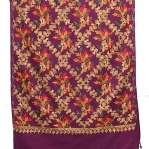 Kashmir Embroidered, Poly Acralic Wool 28″X80″ Traditional Ari Embroidery Shawl/Stoles for Women,Ladies,Girls
