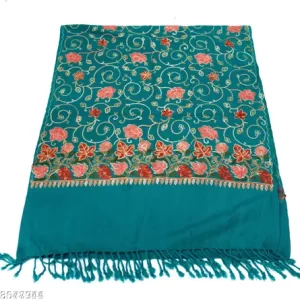 Kashmir Embroidered, Poly Acralic Wool 28″X80″ Traditional Ari Embroidery Shawl/Stoles for Women,Ladies,Girls