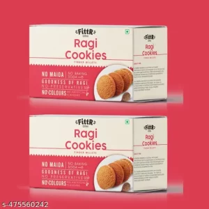 FittR Bites Ragi Millet Cookies, 100% Natural & Healthy, pack of 2