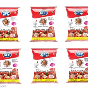 GFC Kebab Powder With Recipe Book| Just Marinate & Cook Restaurant Dhaba Style|Ready To Cook for Aromatic Flavourful Cooking|Instant Kabab Masala Ready To Use – 80 Gm(Pack Of 6)