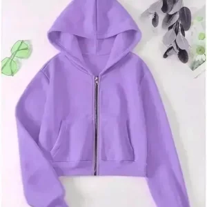 FLEACE CROP HOOD JACKET