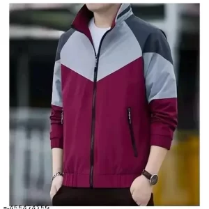 Men’s Fashionable Durable Windproof Nylon Jacket | Full Sleeves & Stylish Zipper Function Jacket For Sport, Casual Outings | Cold Weather