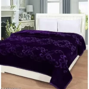 eGizmo Purple Double Bed Mink Blanket, 300 GSM Double Blanket