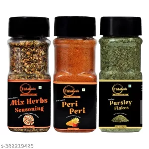 Tikhalwale Seasoning Combo of Mix Herbs, Peri Peri Masala, Parsley Flakes (150gm)