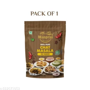 Manpras Chat Masala 50 gm, 100% Natural, No Preservatives, Standy with Ziplock Packing
