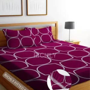 ashutosh Enterprises makes this attractive double fitted bedsheet which comes with 2 large pillowe covers. It stays fit up to 8 inches mattress