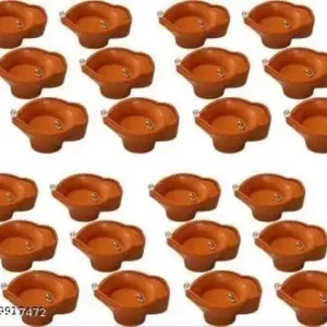 Bmode Plastic Water Sensor LED Diyas with Water sensing technology, E-Diya, Warm Orange Yellow Ambient Lights (Pack of 12)