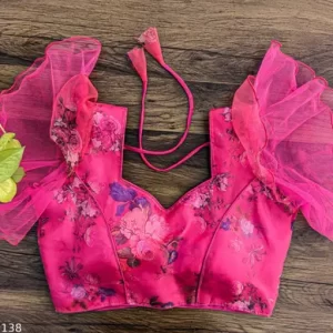 Beautiful Pink Organza Blouse For Girls . Modern Blouse for Women