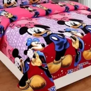 144 TC Printed Super soft Glace Cotton one double Bedsheet with 2 Matching Pillow Covers