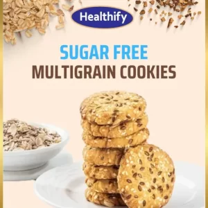 Healthify Sugar Free Multigrain Cookies/Biscuits ( 300 g ) for Sugar Control | Diabetic Sugar Free Biscuits | No Maida | High Protein Biscuits | Healthy Sugar free Snacks for Diabetics