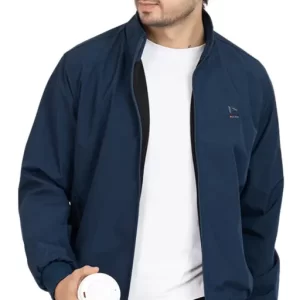 BIOGO Men’s Windcheater Jacket with Front Zip Closure | Nylon Full sleeve Jacket | Two Side Pocket jacket -Airforce