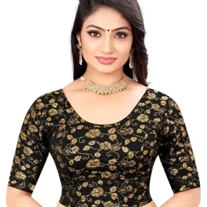 Leaves & Flower foil printed designer blouse for women