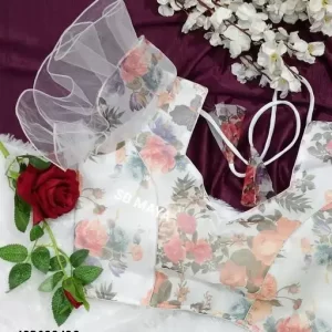 NEW FLOWER DESINE ORGANZA BLOUSE