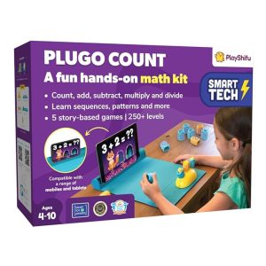 PlayShifu Plugo Count AR-Powered Math STEM Toy with Numbers and Arithmetic Operators for Kids – 250+ Story-Based Interactive Math Challenges Fun Learning, Interactive Game (4-10 Years)