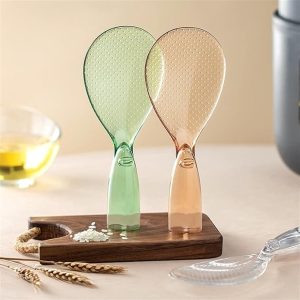 Nityasiddh Rice Spoon Paddle, Serving for Scoop Creative Cooking Utensil, Stable High Temperature Rice Paddle, Silicone Standing Spatula with Non Stick Spoon Heat Resistant Cooker (2 Pic) (Multi)