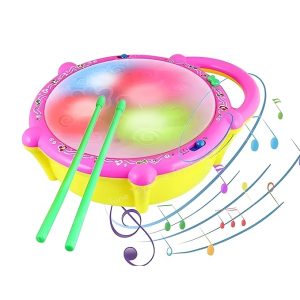 Toyshine Flash Drum with 3D Lights, Music Baby Toy for 2 3 4 Year Kid Boy Girl