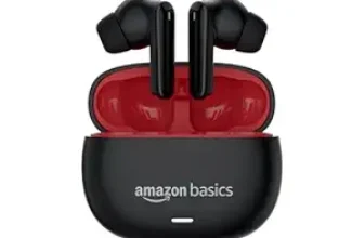 amazon basics True Wireless in-Ear Earbuds with Mic, Low-Latency Gaming Mode, Touch Control, IPX5 Water-Resistance, Bluetooth 5.3, Up to 60 Hours Play Time, Voice Assistance and Fast Charging (Black)