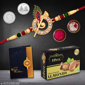 Effete Rakhi Combo for Brother with Chocolate Almond(32-GM),Rakhi with Gift|Rakhi Gift set | Designer Rakhi | Rakhi for Brother/Sister |K1_703_CA32