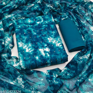 TIE-DYE EMBROIDERY WORK 2.10 TOP 2 BOTTOM 2.10 DUPATTA