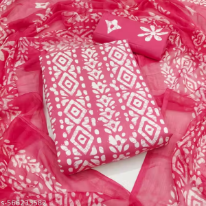 Crepe Unstitched Printed Dress Material with Georgette Dupatta