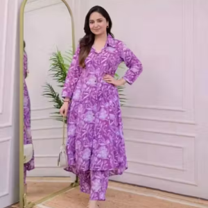 ATILAA FASHION Printed Kurta Palazzo Co-ord Set For Women