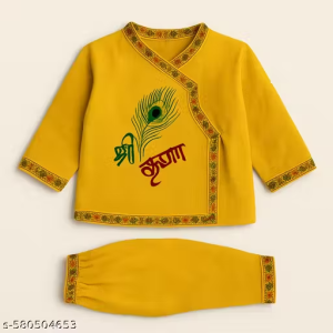 Stylish Janmasthami dhoti kurta set for baby boys Trendy kanha dress for baby boy vrindavan dress baby boy dhoti kurta for Janmasthami Baby boy Krishna costume set Baby boy ethnic dhoti kurta set Janmashtami special dress for baby boys Traditional dhoti kurta for baby boy