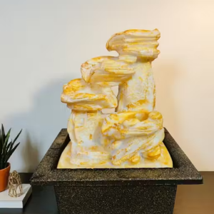 DAY CREATION Soothing Meditation Marble Natural Water Fountain Flowing Water, Desk Fountain – Relaxing Water Flow That Mimics Sound of Waterfall, Water Fountains Indoor